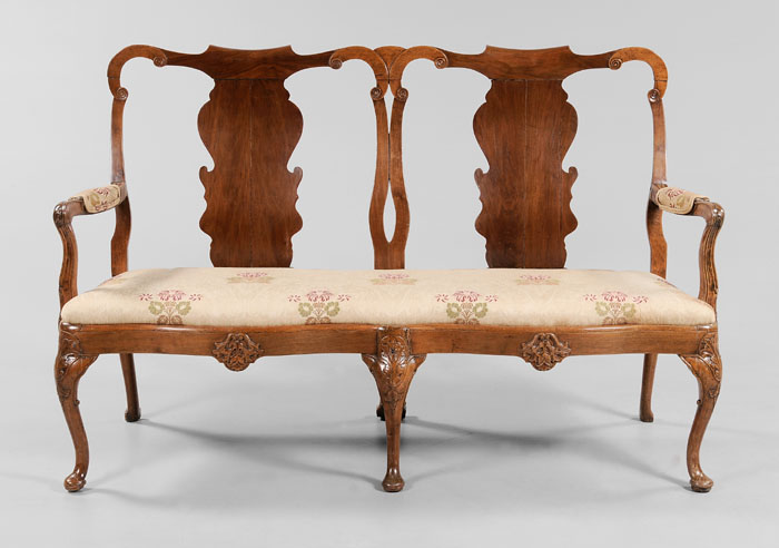 Queen Anne Walnut Double-Chair Back