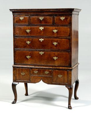 Queen Anne walnut high chest,