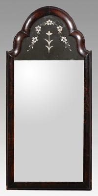 Queen Anne walnut looking glass,