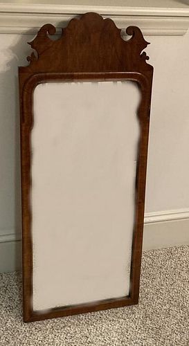 QUEEN ANNE WALNUT MIRROR38" high,