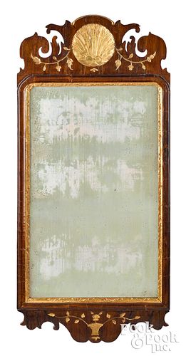 QUEEN ANNE WALNUT PARCEL GILT