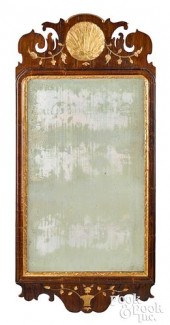 QUEEN ANNE WALNUT PARCEL GILT