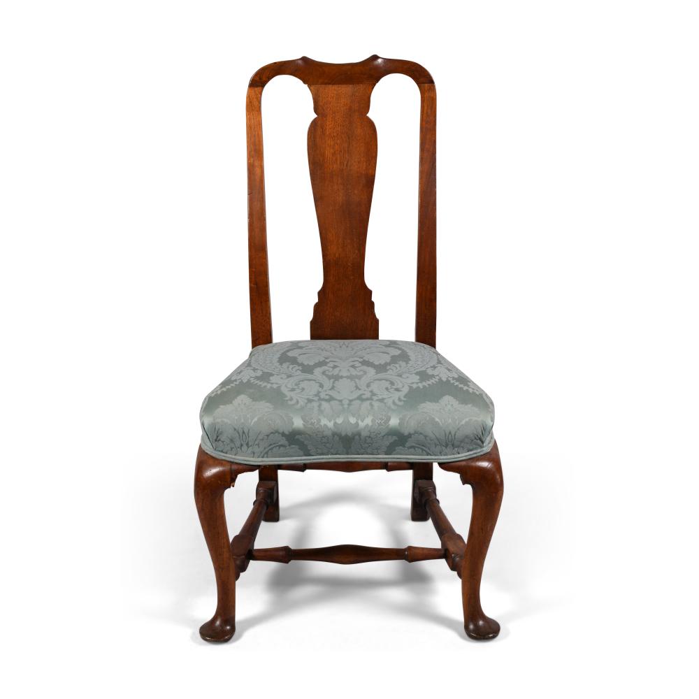 QUEEN ANNE WALNUT SIDE CHAIR, EARLY