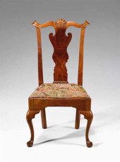 Queen Anne walnut side chair