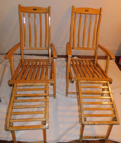 QUEEN ELIZABETH DECK CHAIRSPair