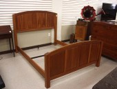 QUEEN SIZE CHERRY WOOD BED WIT