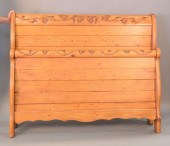 QUEEN SIZE PINE SLEIGH BED, HT