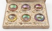 QUEZAL ART GLASS SALT CELLARS