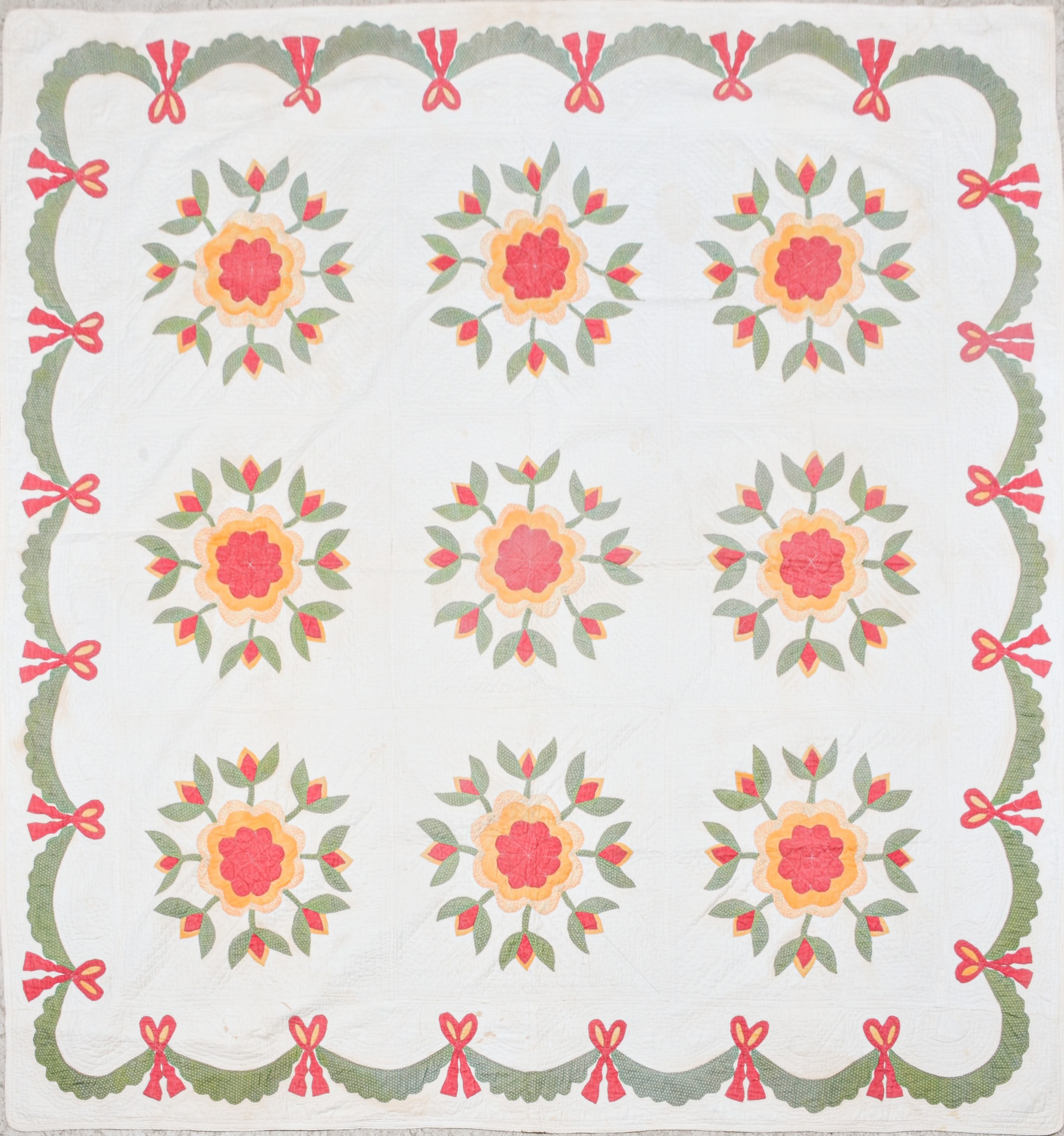 Quilted American Rose applique