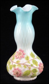 QUILTED SATIN GLASS VASE. Bear