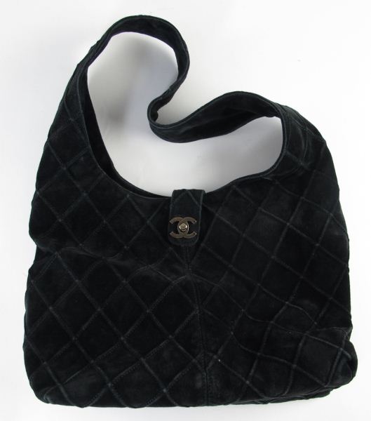 Quilted Suede Hobo Bag