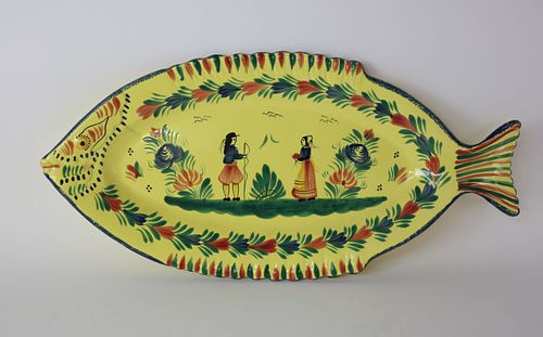 QUIMPER CERAMIC FISH PLATTERQuimper
