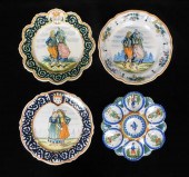 QUIMPER FAIENCE, FOUR PIECES O