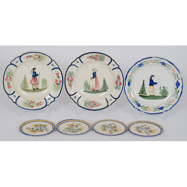 Quimper Plates and Saucers A