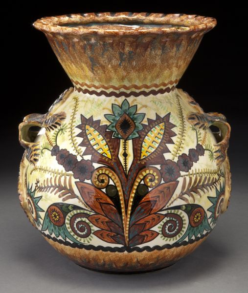 Quimper pottery vase decorated by