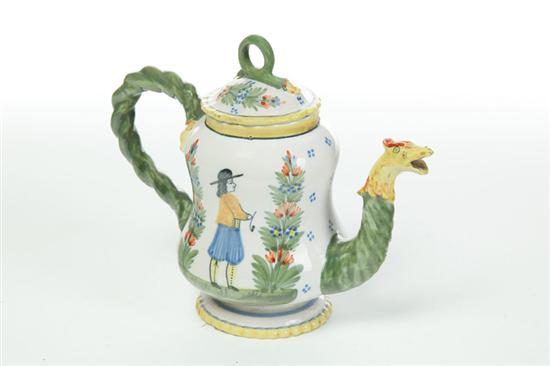 QUIMPER TEAPOT.  France  early 20th