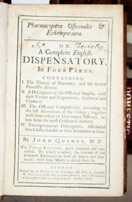 Quincy, John. Pharmacopoeia