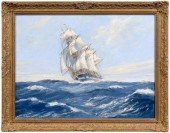 R. Bramley marine painting, "T