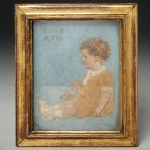 R. BURKE, WAX PORTRAIT MINIATU