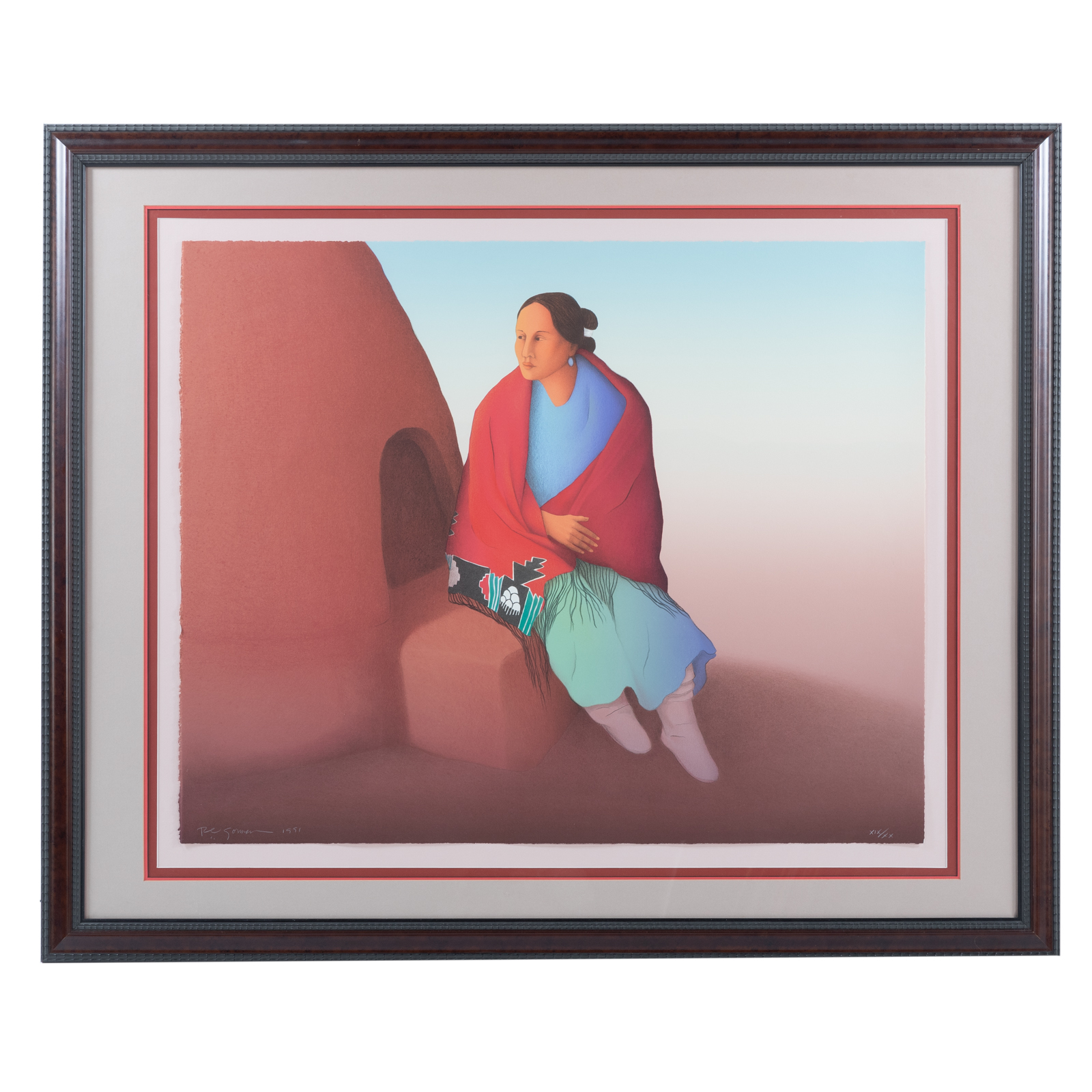 R. C. GORMAN. "PANDERA," LITHOGRAPH