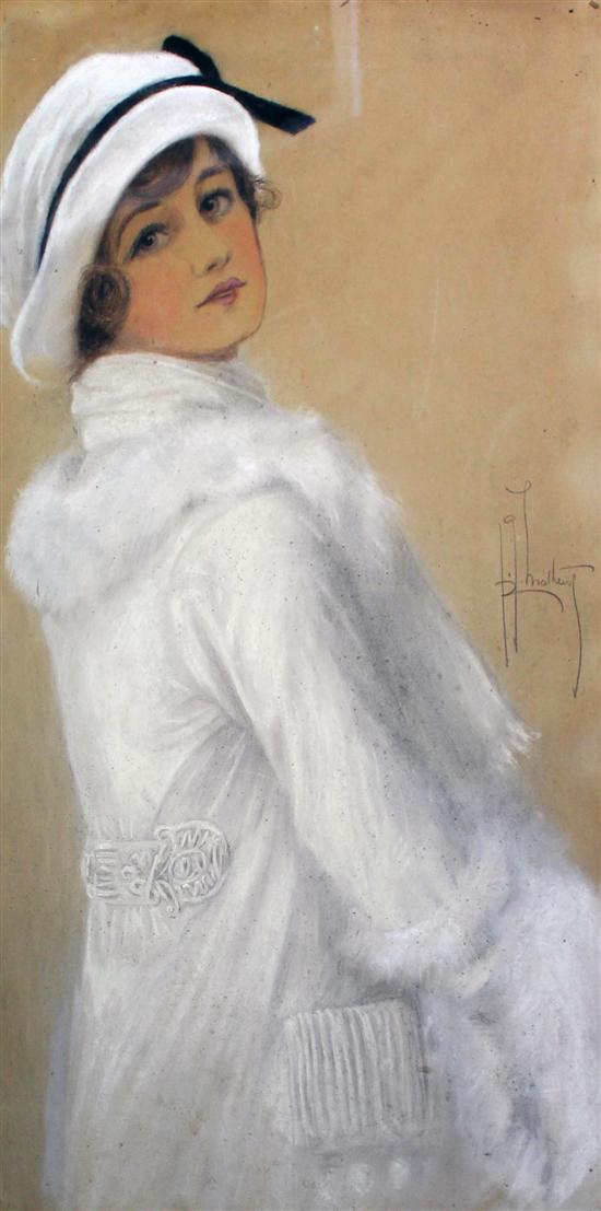R G Mathews pastel Portrait of a