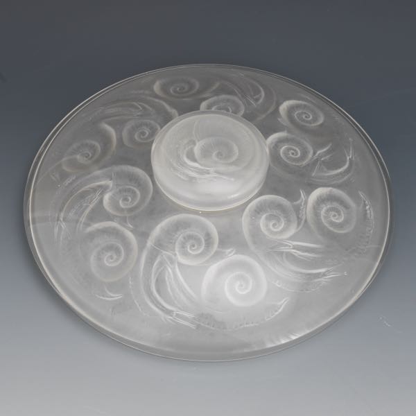 R. LALIQUE ESCARGOT INKWELL 2" x