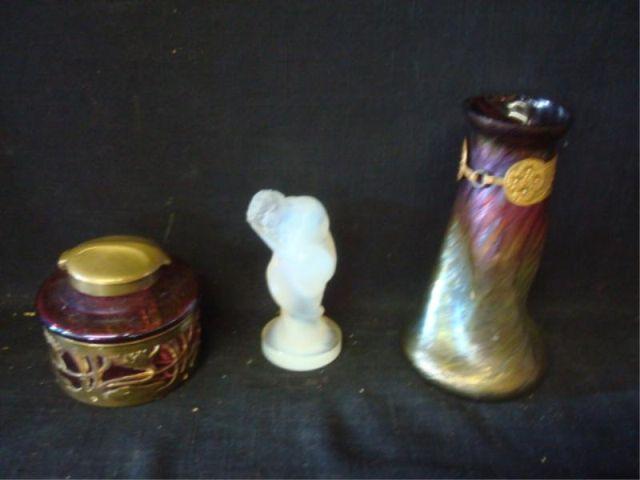 R. Lalique Figure & 2 Pieces of Art