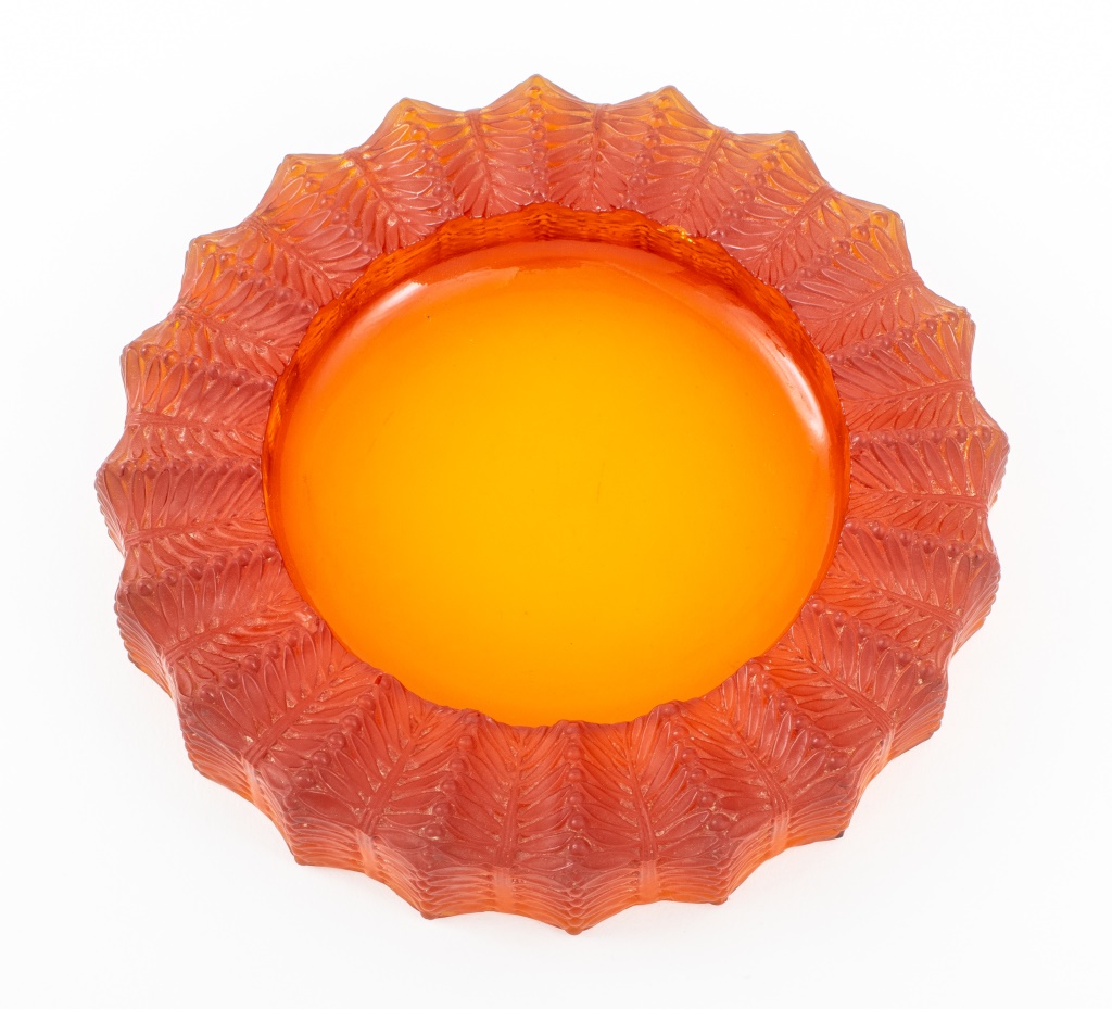 R. LALIQUE "JAMAIQUE" AMBER GLASS