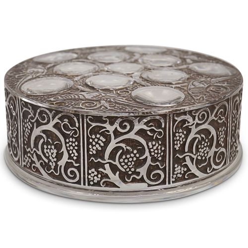 R. LALIQUE "ROGER" LIDDED GLASS