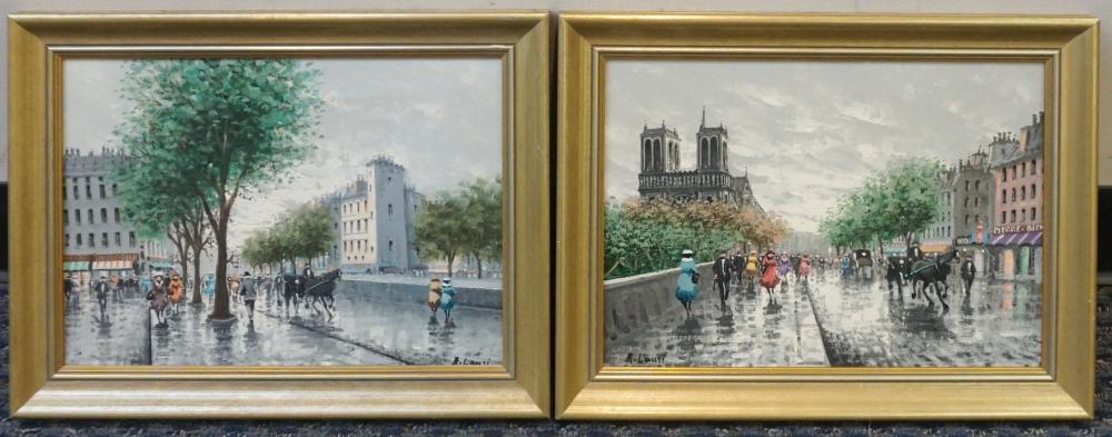 R. LAURI, PAIR PARIS STREET SCENES,
