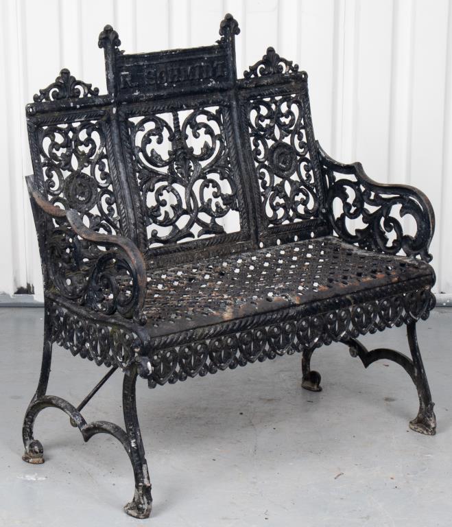 R. SCHMIDT CAST IRON GARDEN BENCH