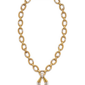 R. STONE, YELLOW GOLD AND DIAMOND