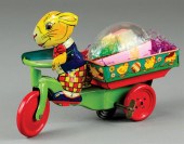 RABBIT RIDING EASTER CART Lith