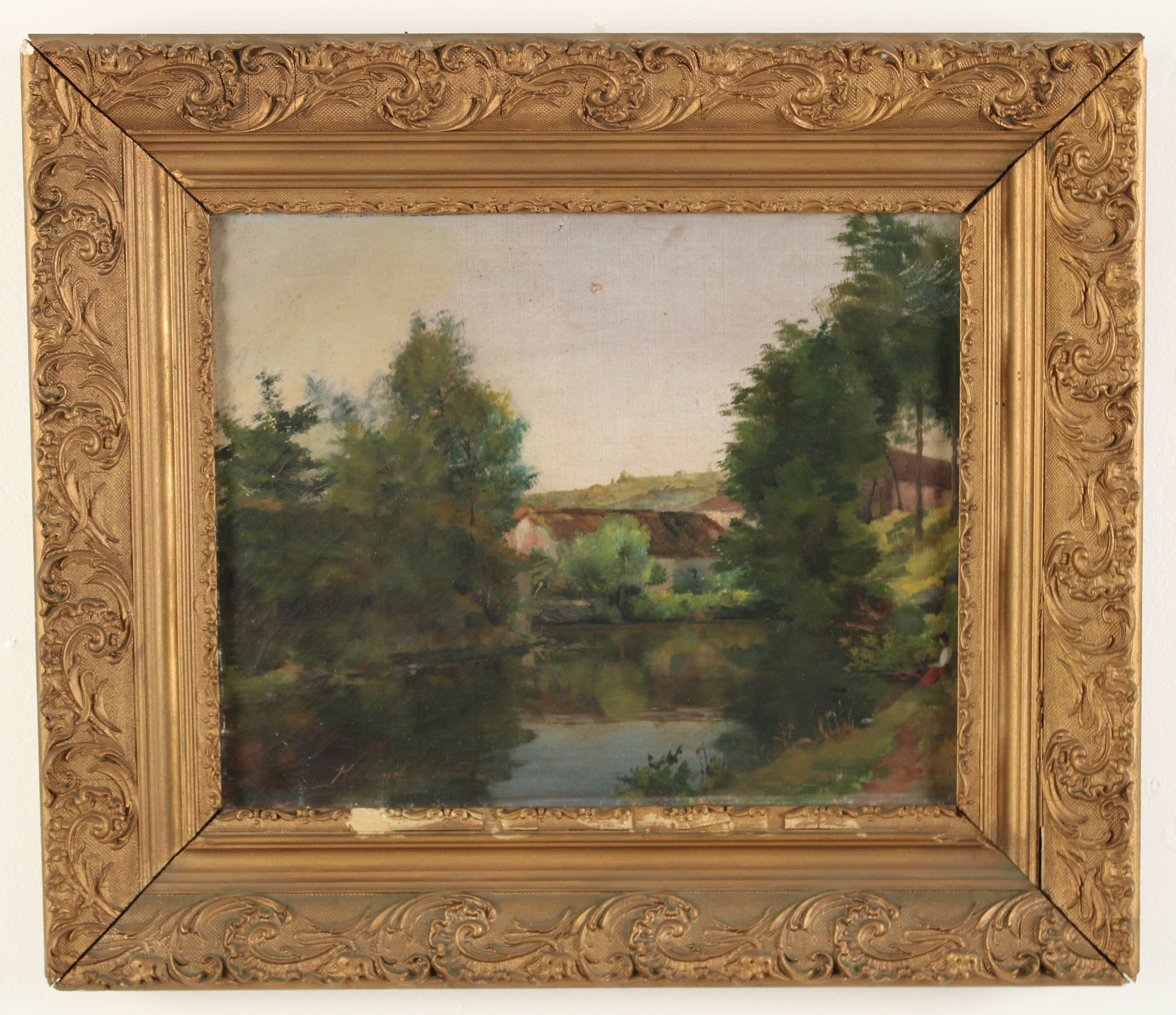 RAGNAUD, SIGNED O/C COTTAGE SCENE