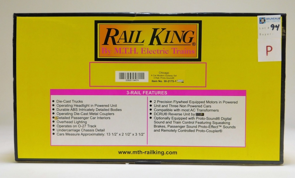 RAIL KING CHICAGO 4 CAR MODERN