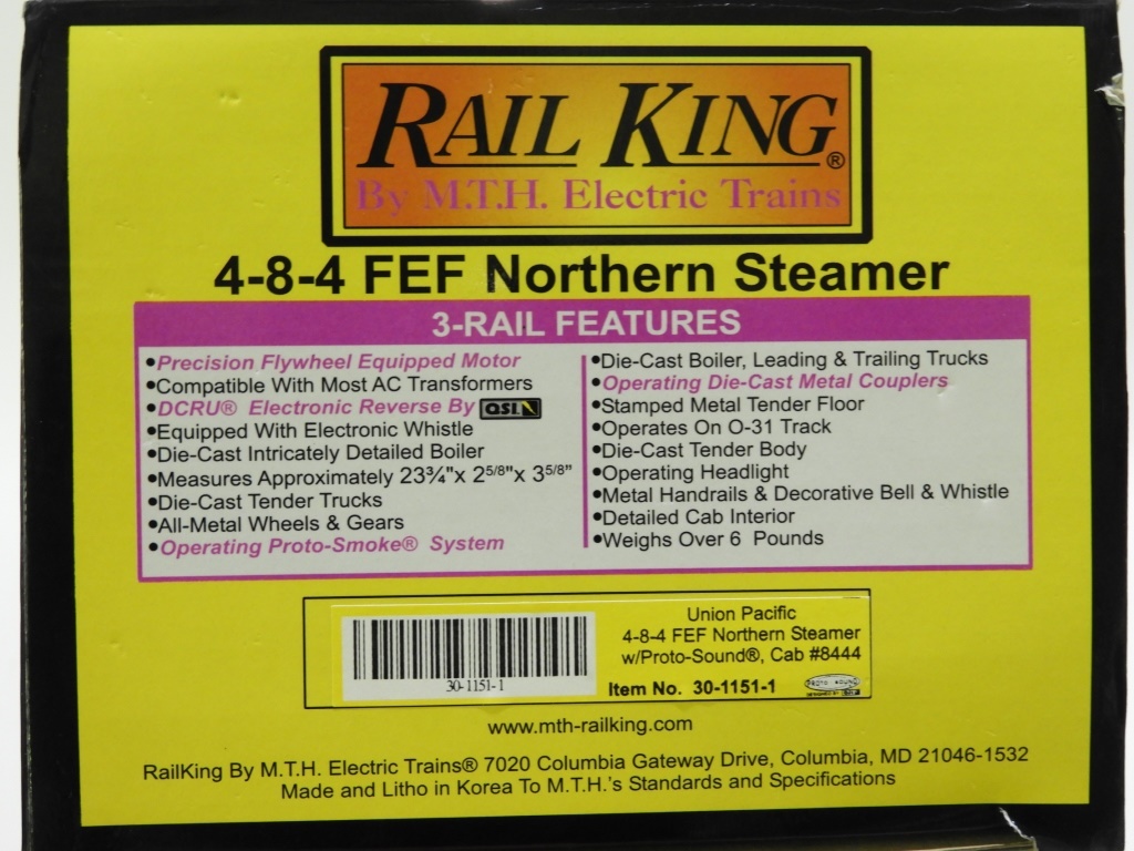 RAIL KING UNION PACIFIC 4-8-4 FEF