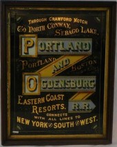 RAILROAD REVERSE PAINTED ADVER