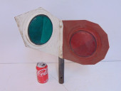 RAILROAD SIGN POST WITH RED &