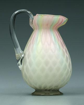 Rainbow satin glass pitcher,
