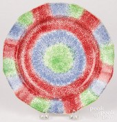 RAINBOW SPATTER PLATE, 19TH C.