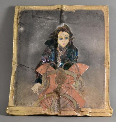RAKU FIRED CERAMIC PLAQUE - WOMAN