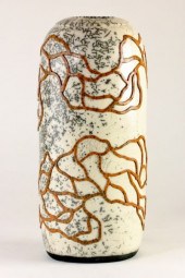 Raku Pottery Vasecylindrical f