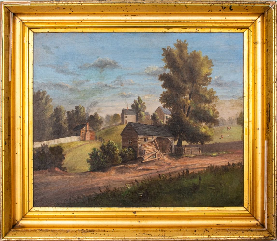 RALPH HOLMES "RURAL SCENE" OIL ON
