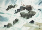 RALPH HULETT, WATERCOLOR, DIVE