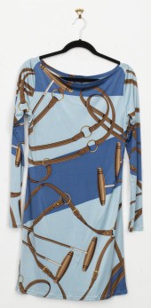 RALPH LAUREN BLUE SILK EQUESTR