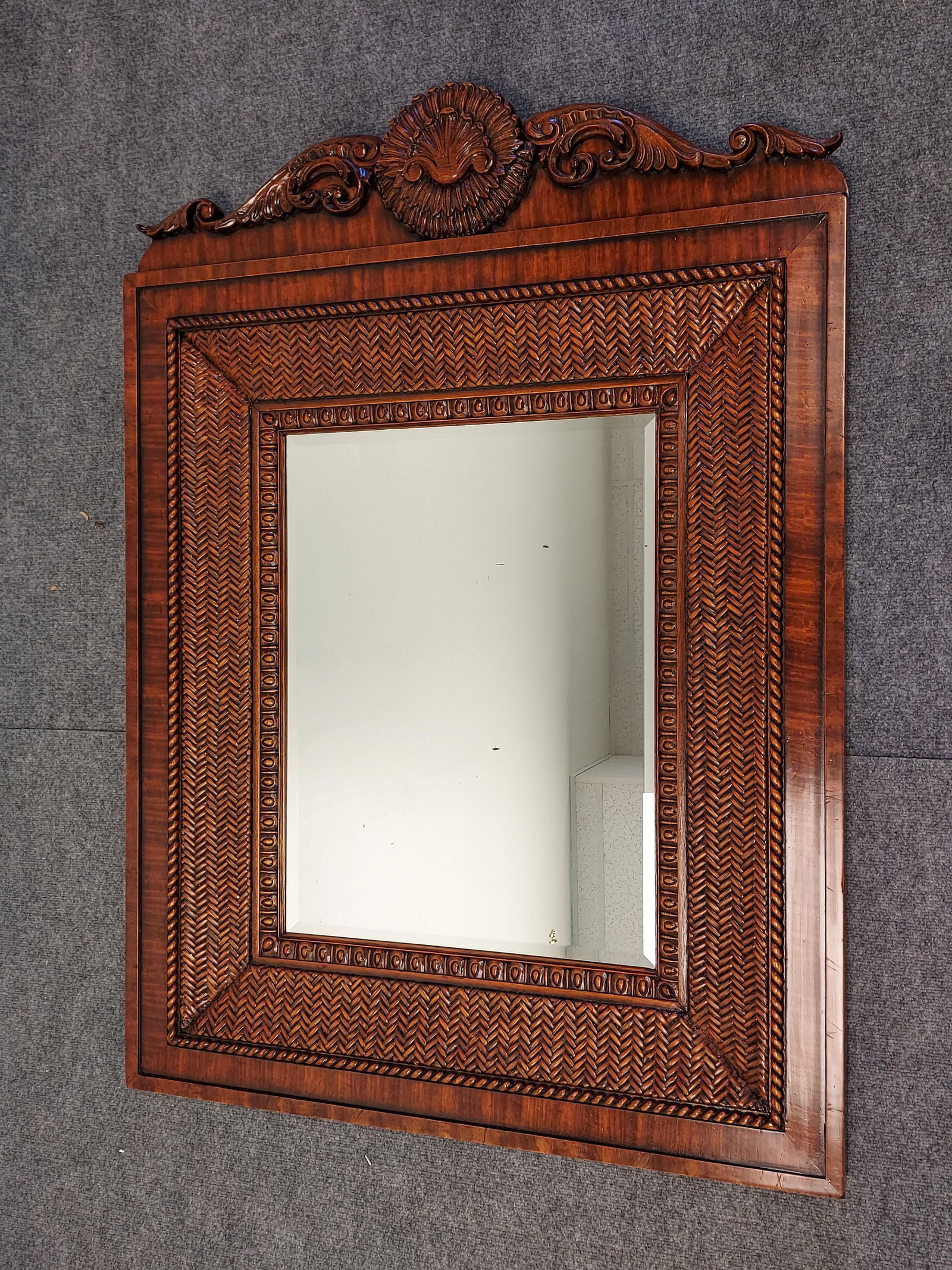 RALPH LAUREN CARVED WOOD & RATTAN