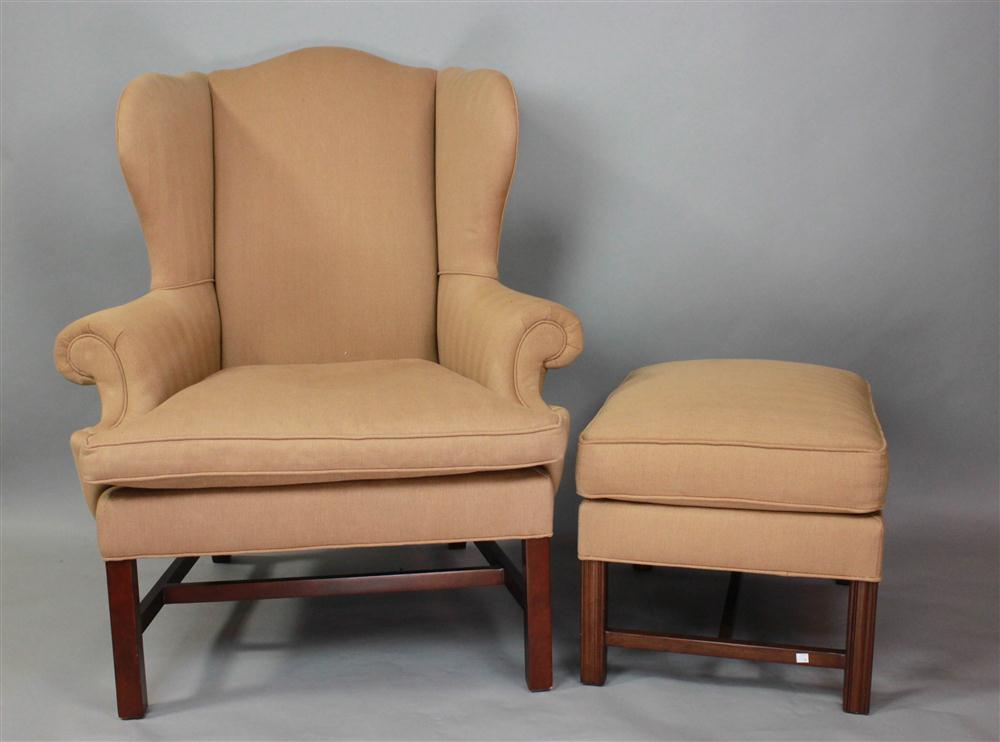 RALPH LAUREN WING CHAIR AND A