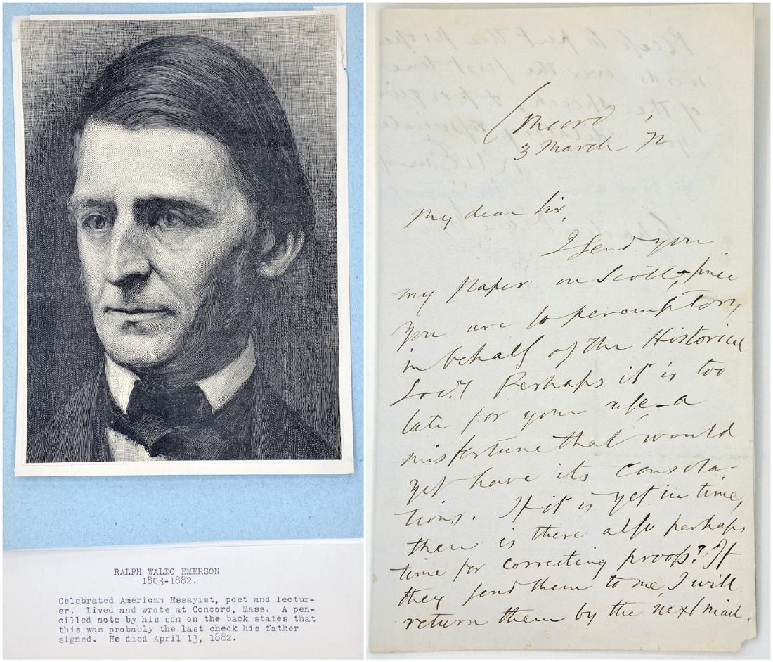 RALPH WALDO EMERSON HANDWRITTEN