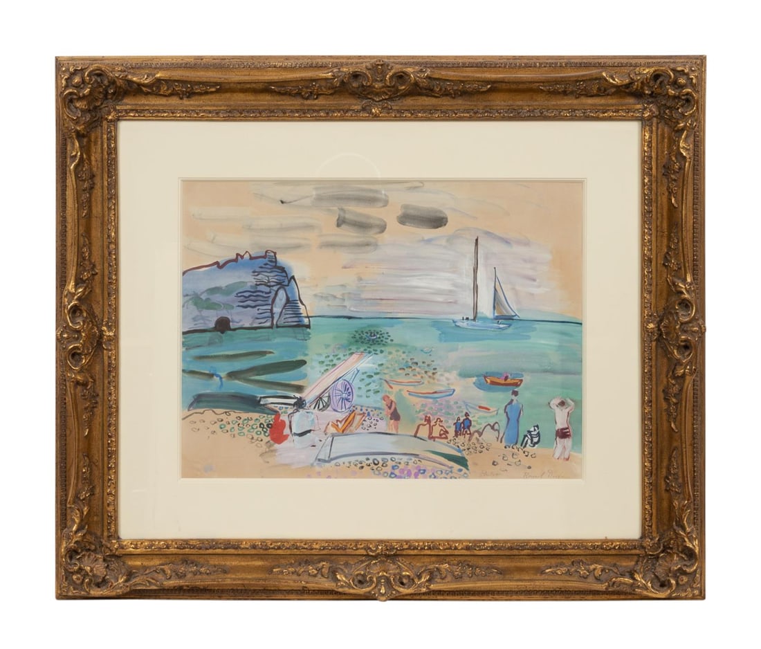RAOUL DUFY, LA PLAGE D'ETRETAT,