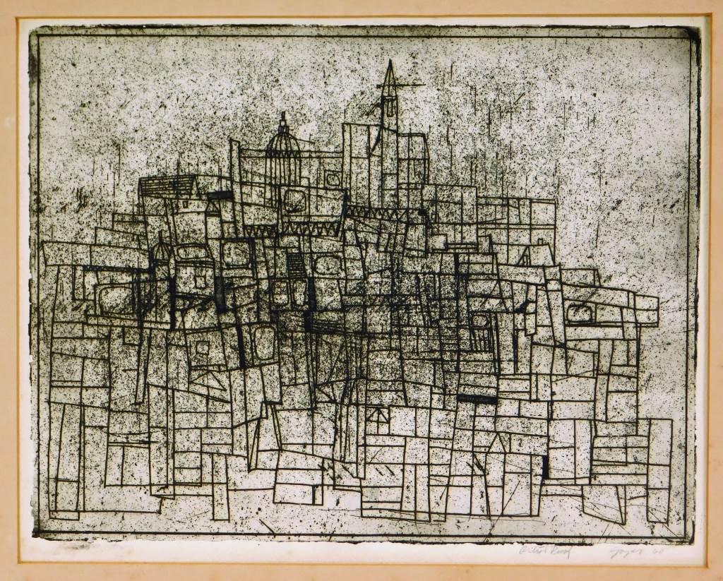 RAPHAEL SOYER ABSTRACT CITYSCAPE